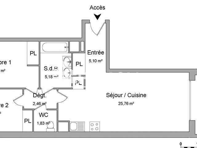 Appartement 3 pièces (62.61 m²) à louer - Cenon (33150)