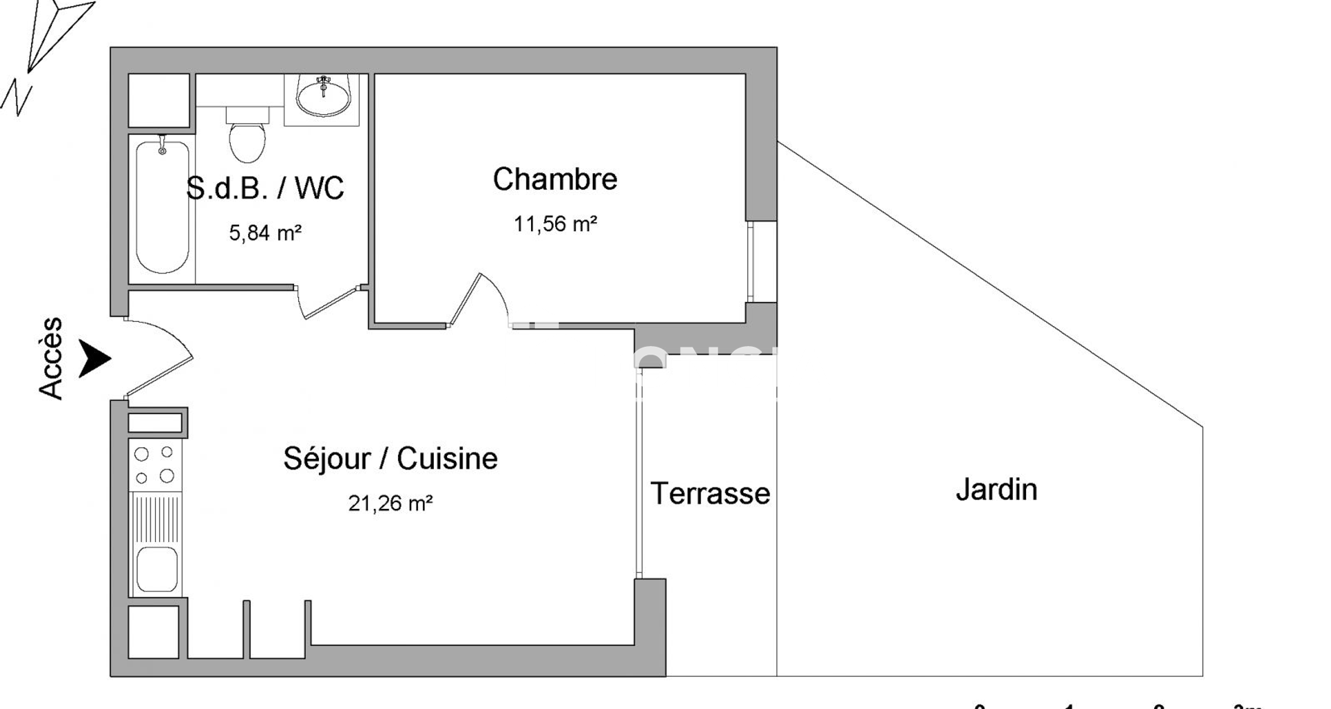 Appartement 2 pièces (38.66 m²) à louer - Toulouse 3ᵉ (31300)