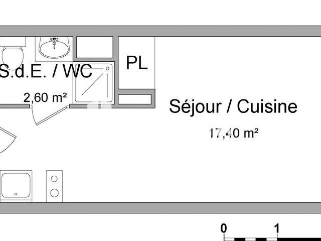Studio meublé (20 m²) à louer - Toulouse 4ᵉ (31400)