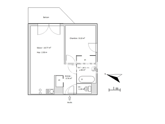 Appartement 2 pièces (33.77 m²) à louer - Blaye (33390)