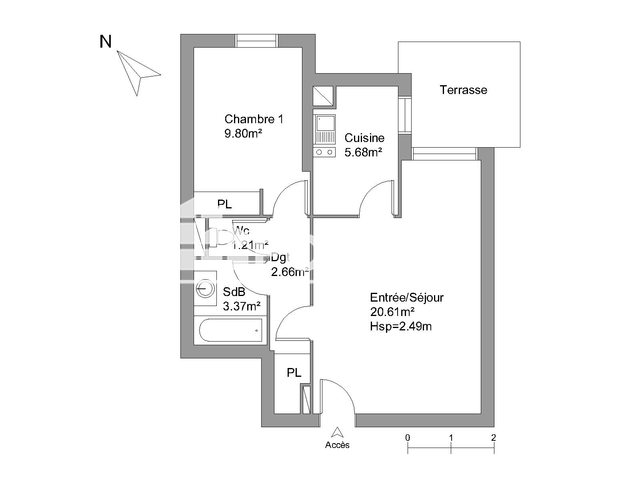 Appartement 2 pièces (43.33 m²) à louer - Villeneuve Tolosane (31270)