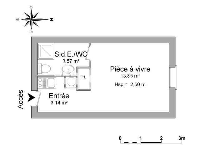 Studio (21 m²) à louer - Talence (33400)