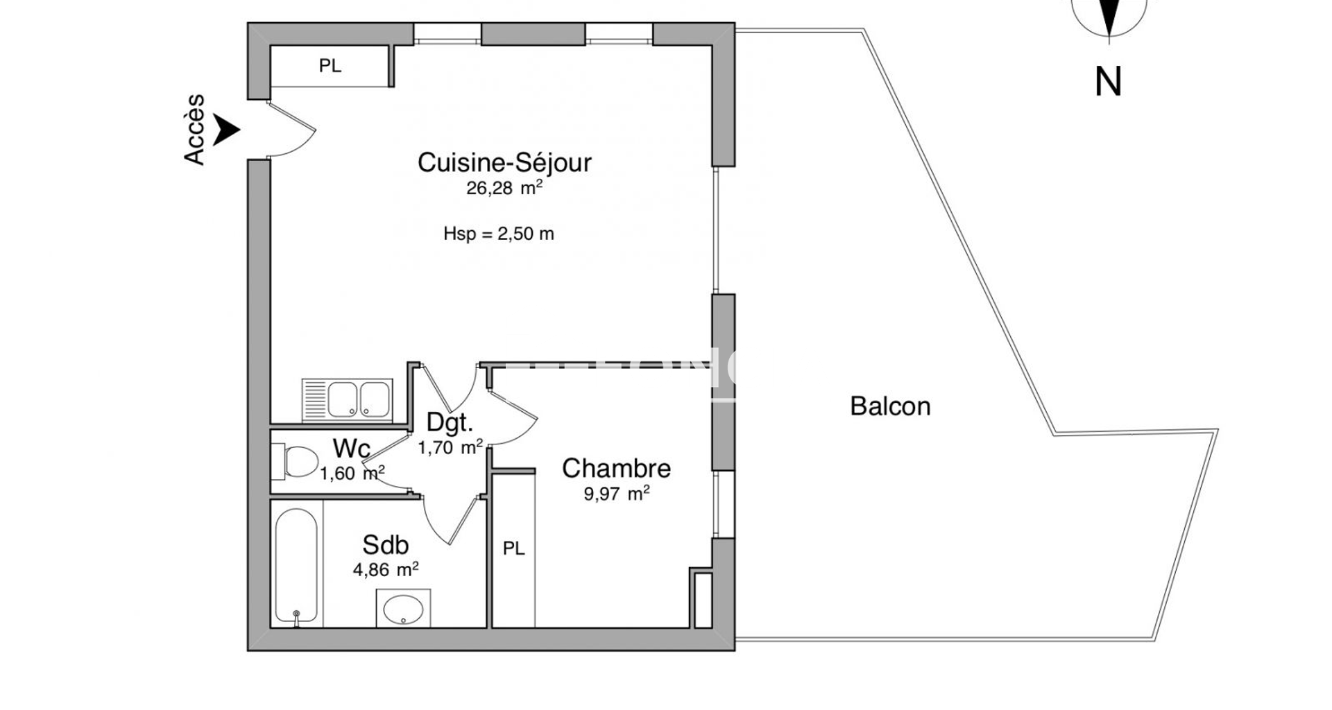 Appartement 2 pièces (44.41 m²) à louer - Martigues (13500)