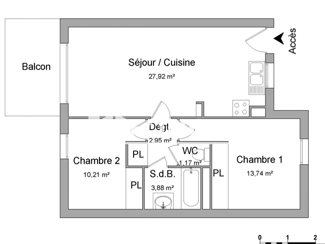 Appartement 3 pièces (59.87 m²) à louer - Toulouse 5ᵉ (31500)