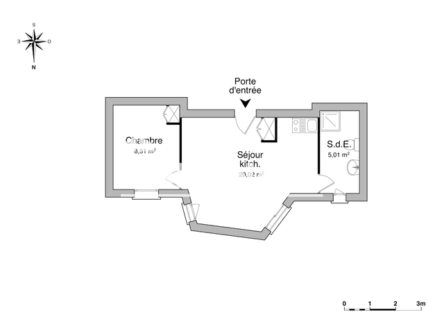 Appartement 2 pièces (33.54 m²) à louer - Lorient (56100)