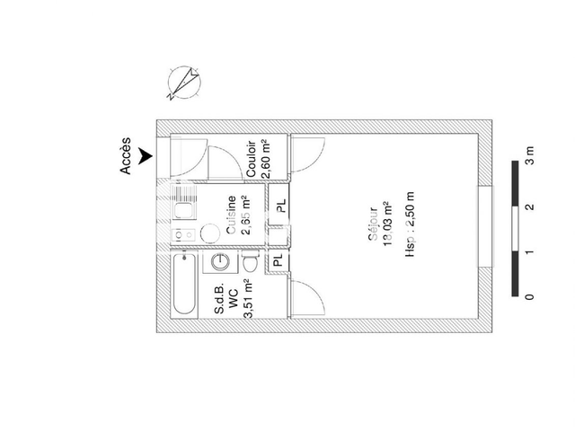 Studio (26.64 m²) à louer - Toulouse 5ᵉ (31500)