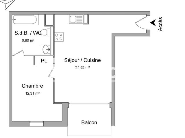 Appartement 2 pièces (44.03 m²) à louer - Tournefeuille (31170)
