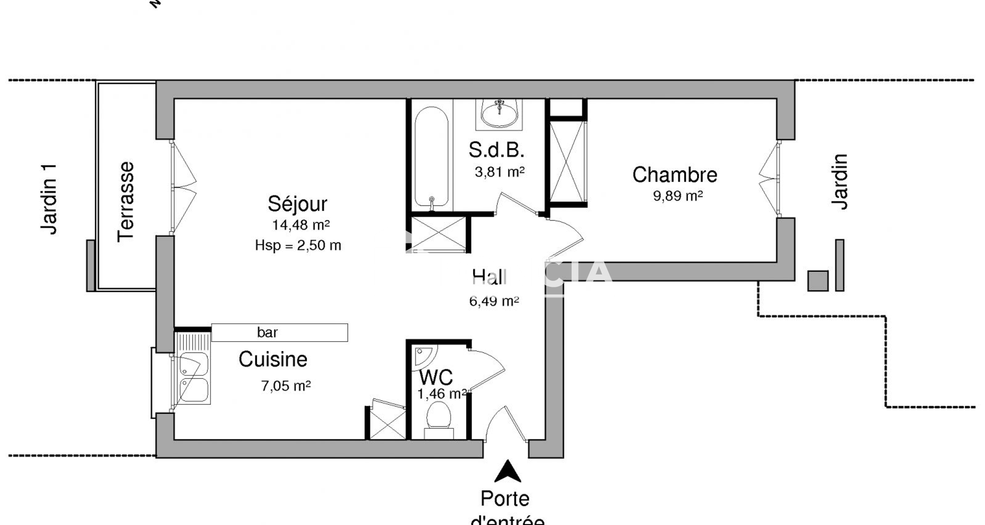Appartement 2 pièces (43.18 m²) à louer - Bailly-romainvilliers (77700)