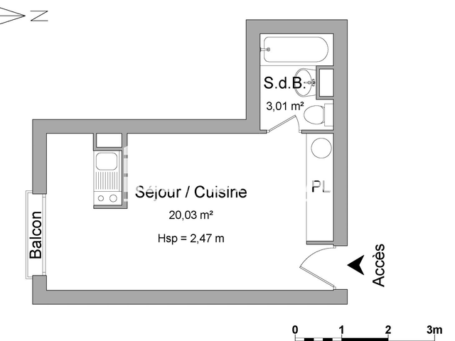 Studio (23.25 m²) à louer - Bordeaux (33800)