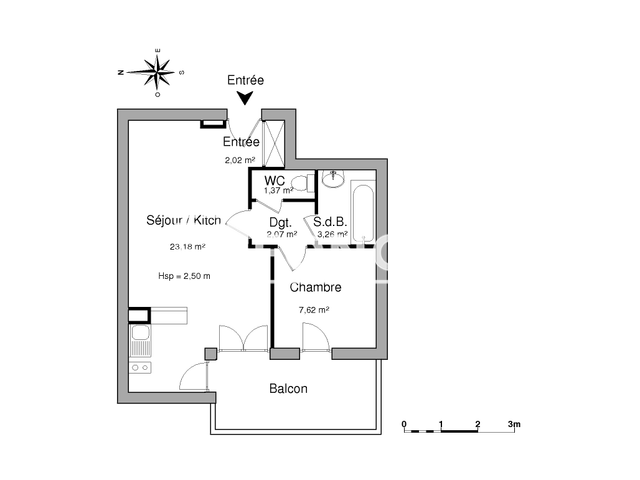 Appartement 2 pièces (39.52 m²) à louer - Colomiers (31770)