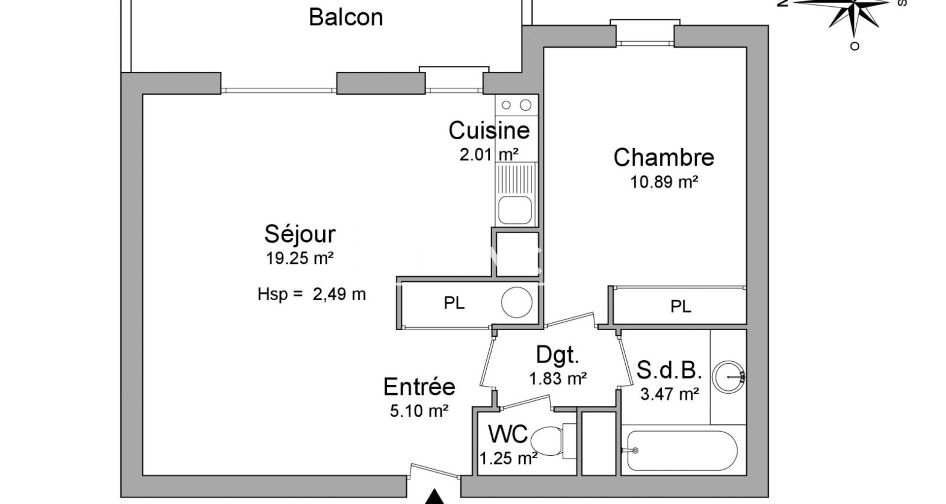 Appartement meublé 2 pièces (43.8 m²) à louer - Saint-quentin-de-baron (33750)