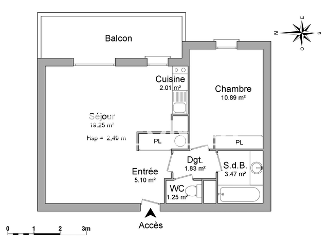 Appartement meublé 2 pièces (43.8 m²) à louer - Saint-quentin De Baron (33750)