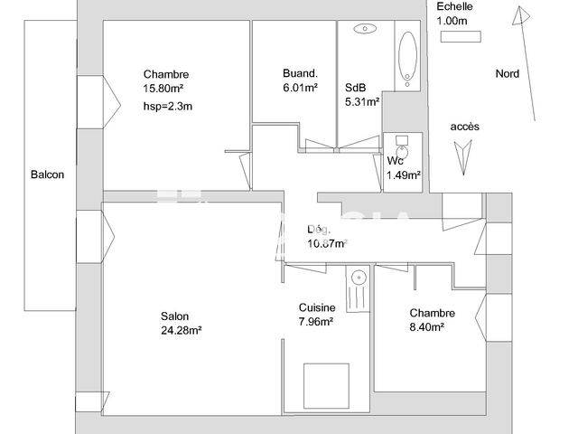 Appartement 3 pièces (80.12 m²) à louer - Puy Saint Pierre (05100)