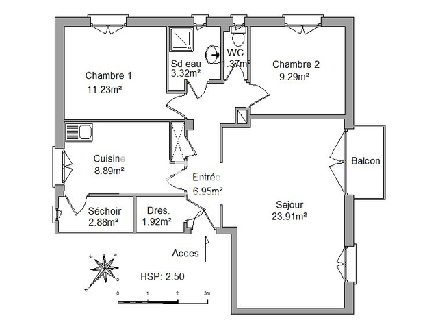 Appartement 3 pièces (69.76 m²) à louer - Salon De Provence (13300)