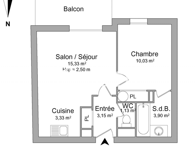 Appartement 2 pièces (36.89 m²) à louer - Auch (32000)