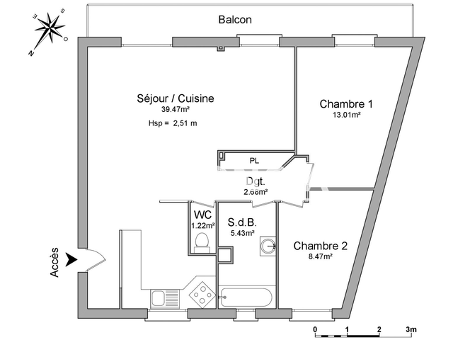 Appartement 4 pièces (71.36 m²) à louer - Draveil (91210)