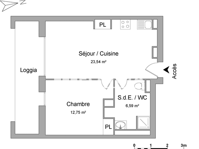 Appartement 2 pièces (42.88 m²) à louer - Saint Medard En Jalles (33160)