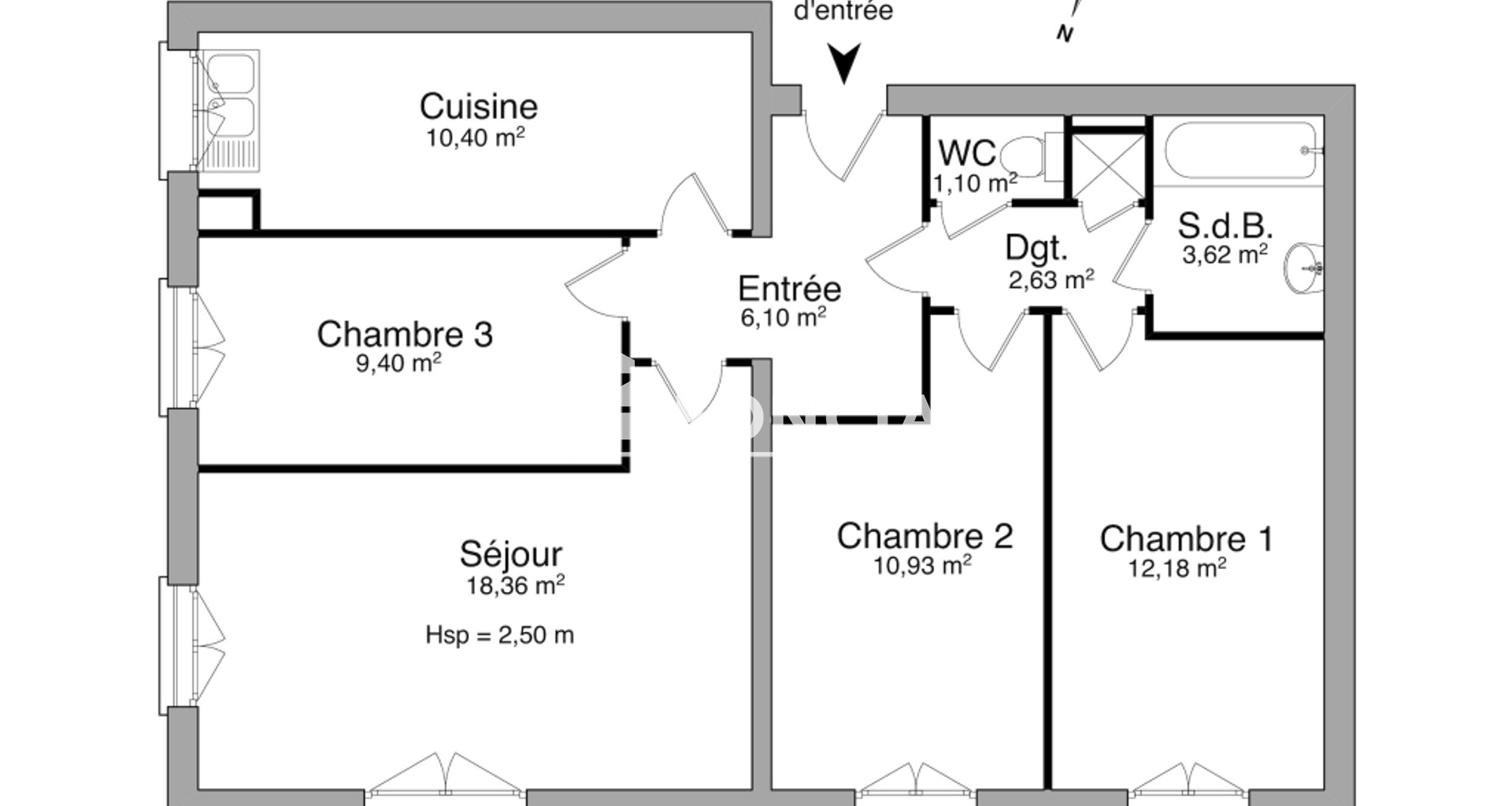 Appartement 4 pièces (74.72 m²) à louer - Cergy (95800)