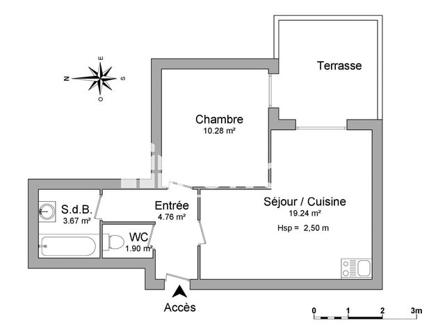 Appartement 2 pièces (39.85 m²) à louer - Aix En Provence (13100)
