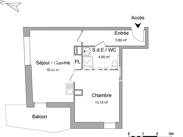 Appartement 2 pièces (42.5 m²) à louer - Cenon (33150)