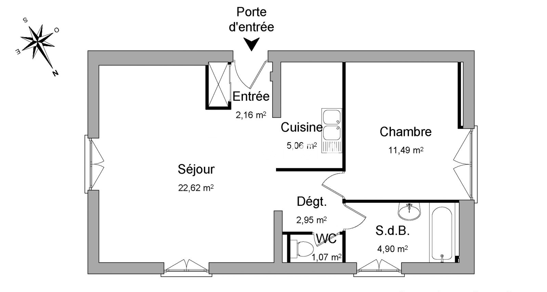 Appartement 2 pièces (50.25 m²) à louer - Melun (77000)