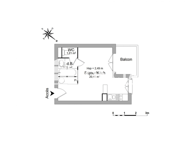 Studio (24.42 m²) à louer - Toulouse 1ᵉʳ (31100)