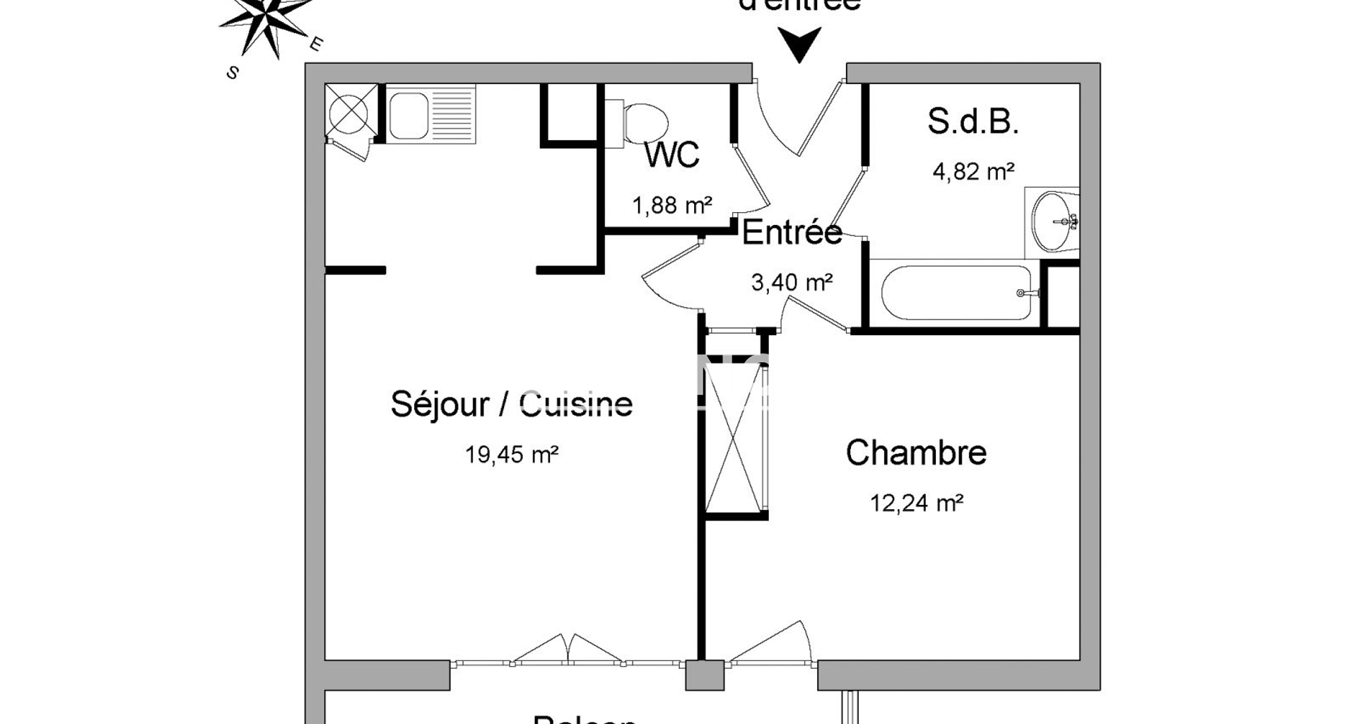 Appartement 2 pièces (41.79 m²) à louer - Mantes-la-jolie (78200)