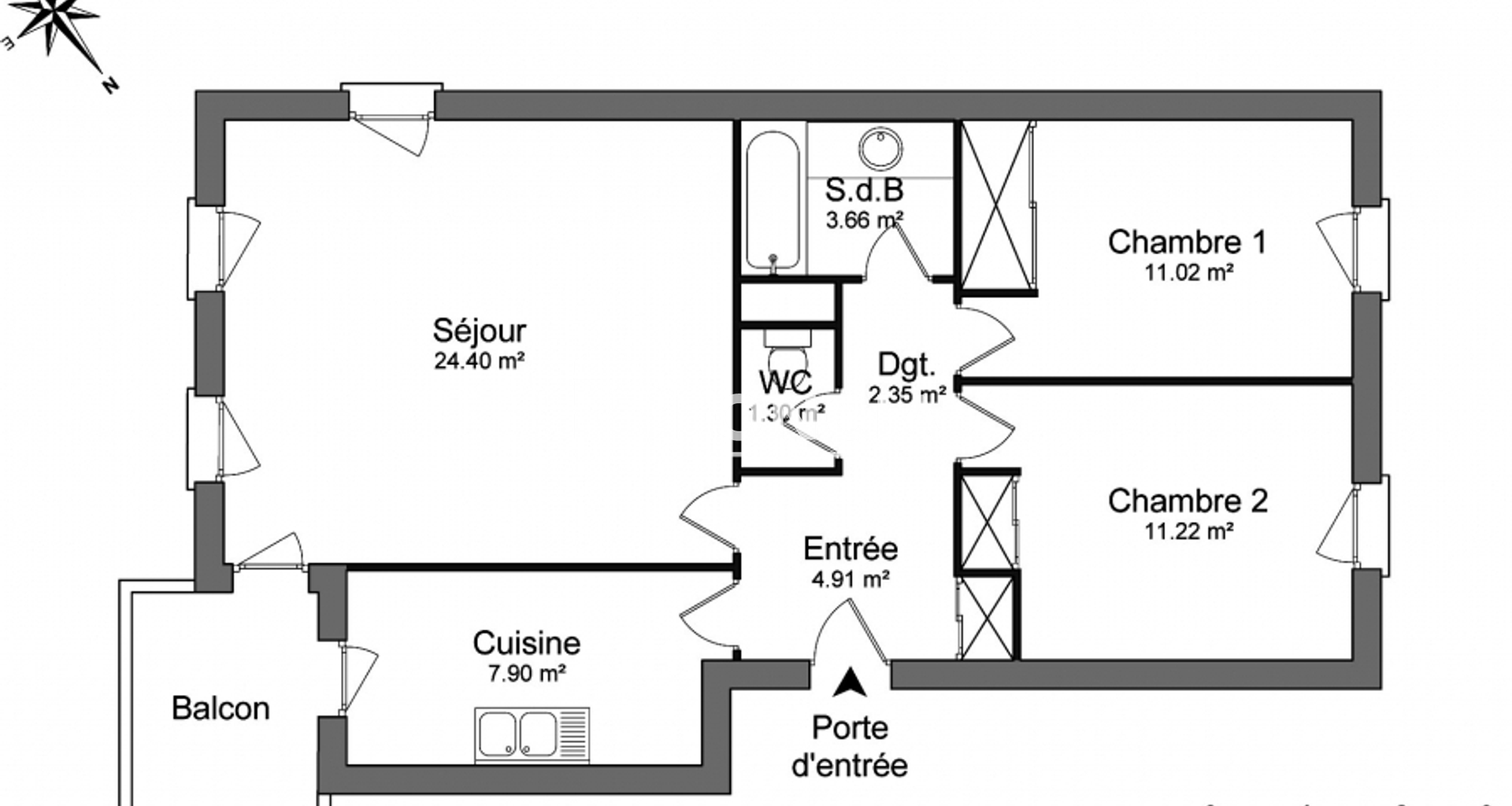 Appartement 3 pièces (66.76 m²) à louer - Toulouse 3ᵉ (31300)