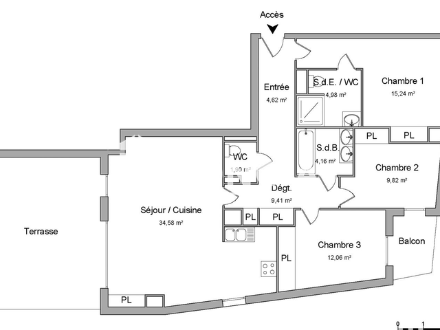 Appartement 4 pièces (96.77 m²) à louer - Cugnaux (31270)