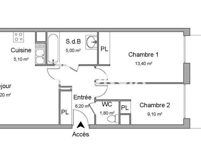 Appartement meublé 3 pièces (61.8 m²) à louer - Bordeaux (33000)