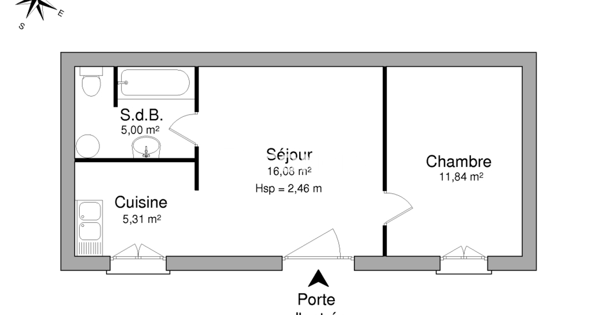 Appartement 2 pièces (38.23 m²) à louer - Ploemeur (56270)