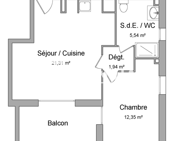 Appartement 2 pièces (41.14 m²) à louer - Balma (31130)