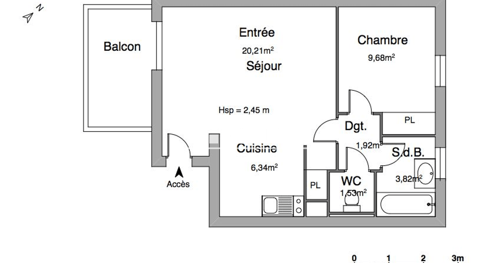 Appartement 2 pièces (43.62 m²) à louer - Nailloux (31560)