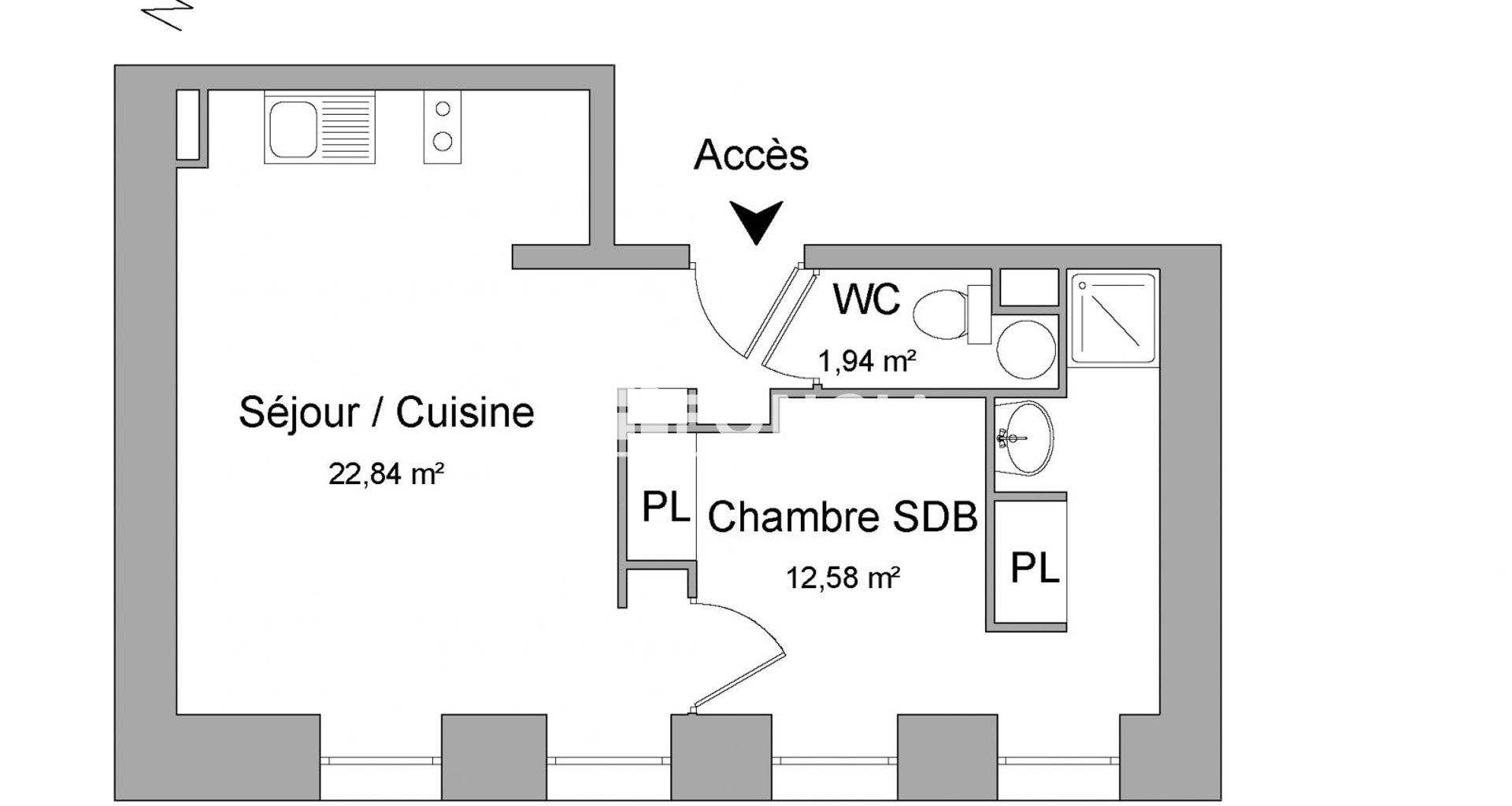 Appartement 2 pièces (37.36 m²) à louer - Toulouse (31000)