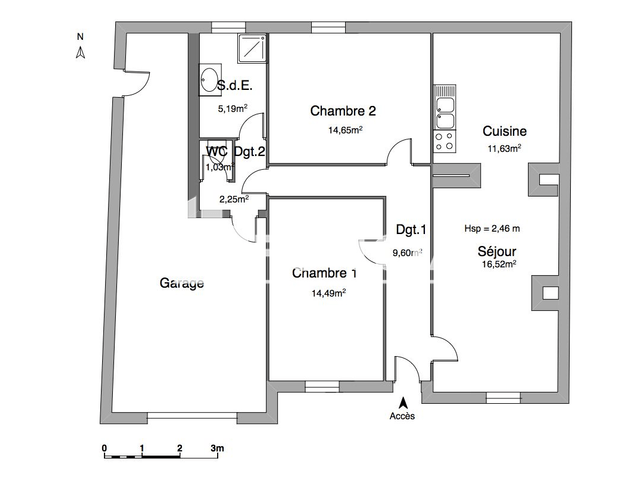 Maison 3 pièces (75 m²) à louer - Cessales (31290)
