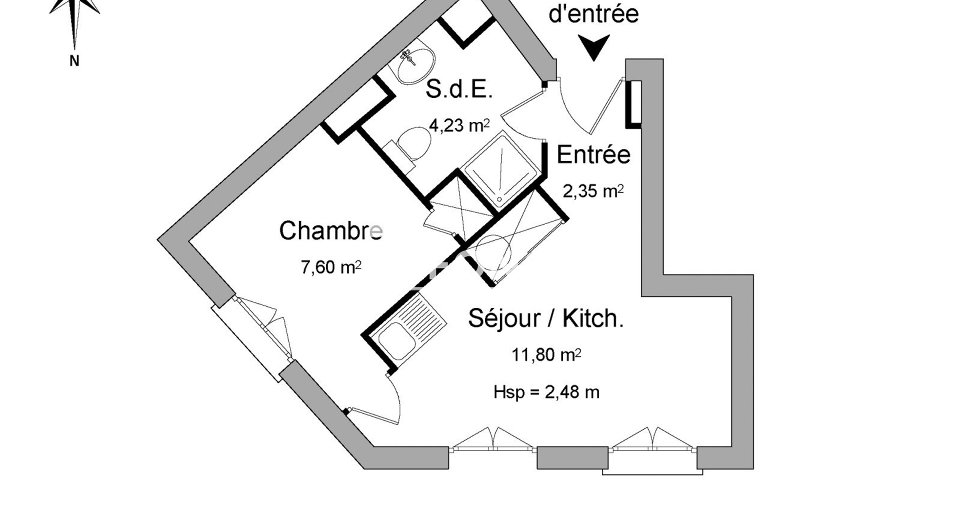 Appartement meublé 2 pièces (25.98 m²) à louer - Corbeil-essonnes (91100)