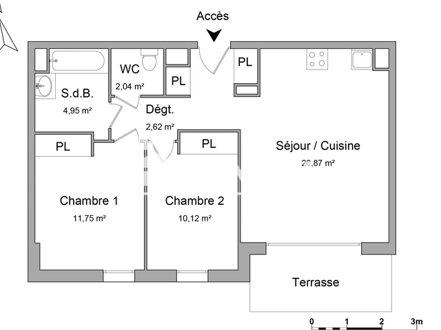 Appartement 3 pièces (58.35 m²) à louer - Parempuyre (33290)