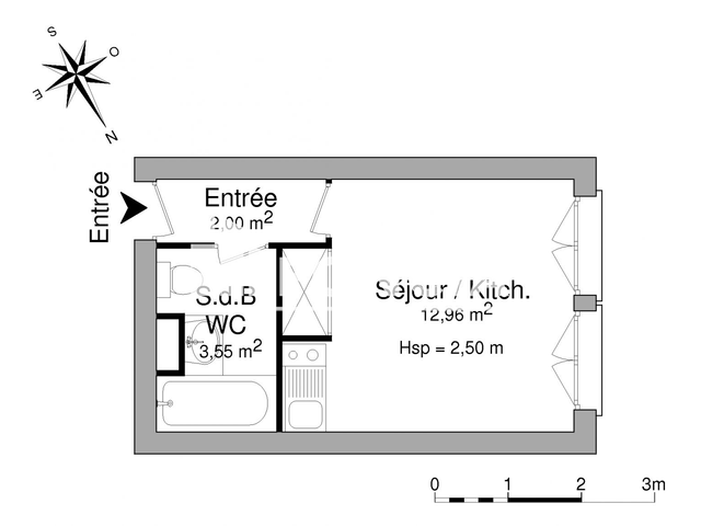 Studio (18.51 m²) à louer - Talence (33400)