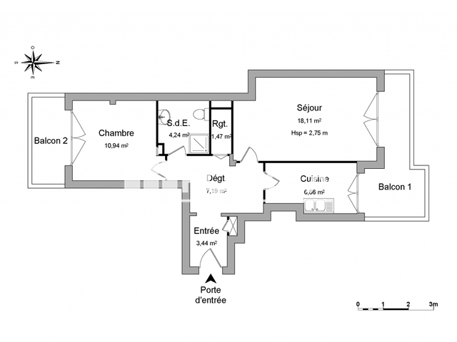 Appartement 2 pièces (52.05 m²) à louer - Nice (06000)