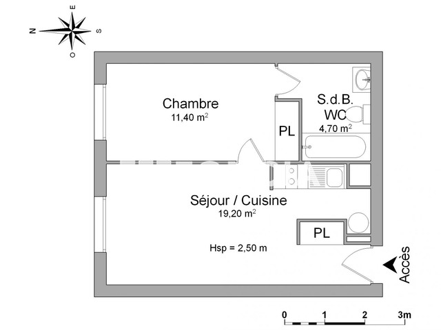 Appartement 2 pièces (35.3 m²) à louer - Merignac (33700)
