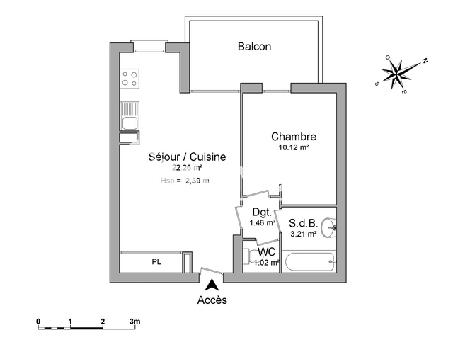 Appartement 2 pièces (38.07 m²) à louer - Saint Laurent Du Var (06700)