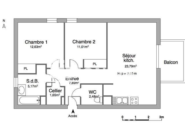 Appartement 3 pièces (64.62 m²) à louer - Cenon (33150)