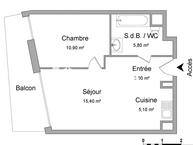 Appartement 2 pièces (40.1 m²) à louer - Bry Sur Marne (94360)