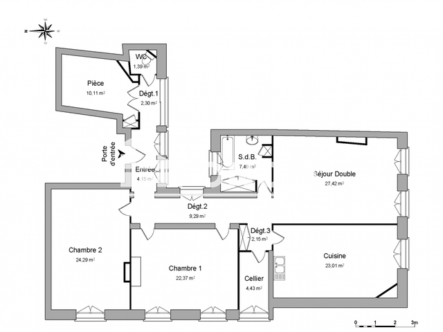 Appartement 3 pièces (138.4 m²) à louer - Bordeaux (33000)