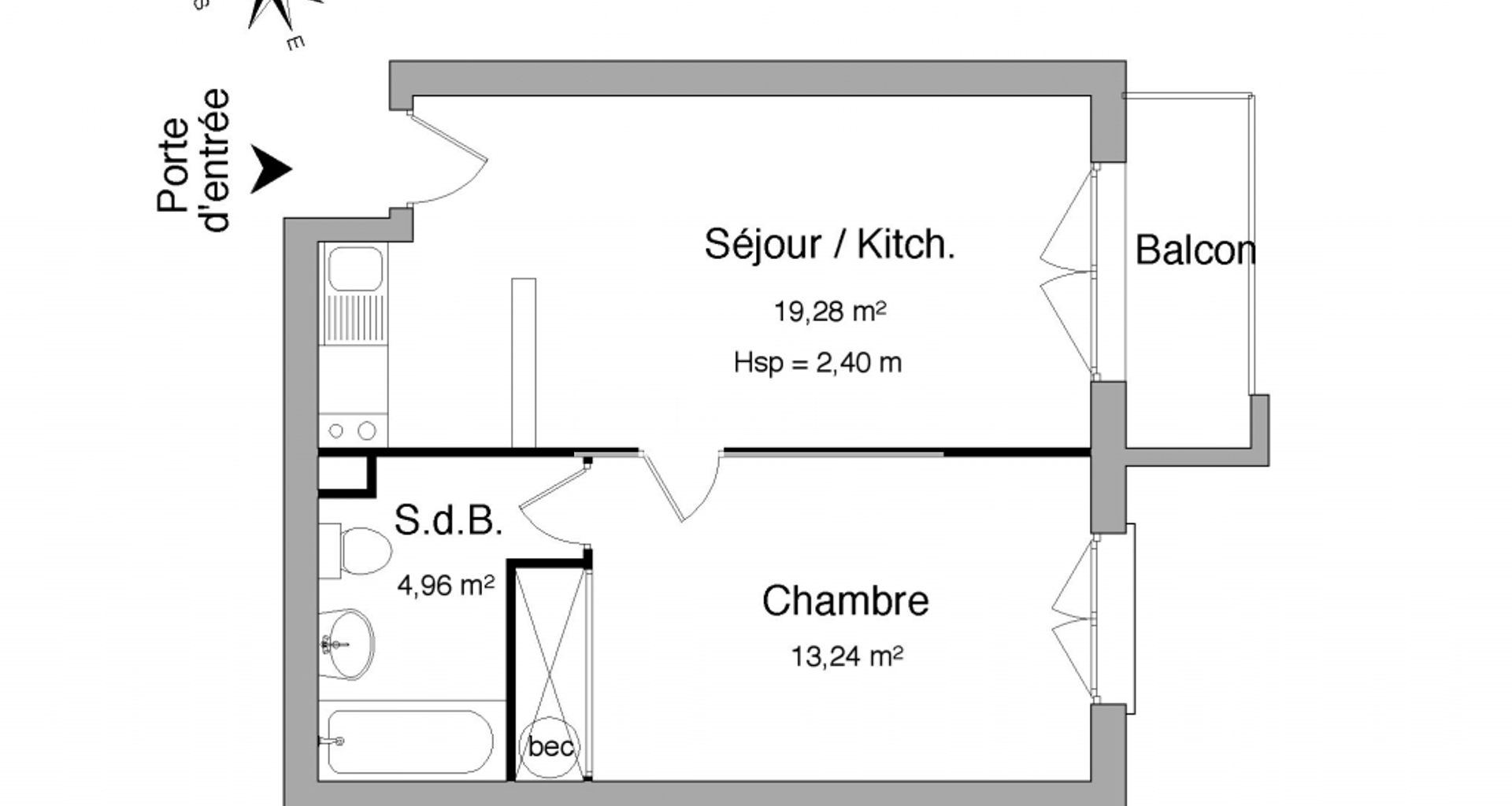 Appartement 2 pièces (37.48 m²) à louer - Mérignac (33700)
