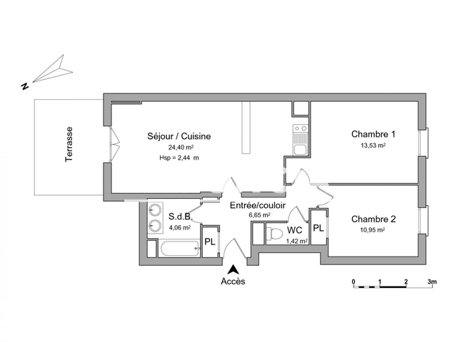 Appartement 3 pièces (61.01 m²) à louer - Toulouse 5ᵉ (31500)