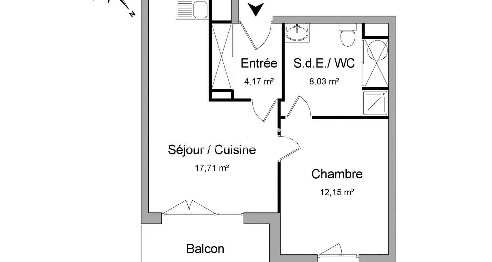 Appartement 2 pièces (42.06 m²) à louer - Launaguet (31140)