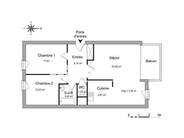 Appartement 3 pièces (64.88 m²) à louer - Castanet Tolosan (31320)