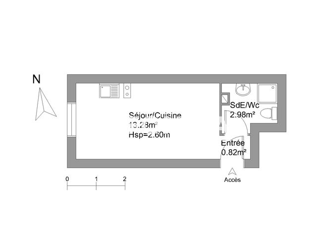 Studio meublé (10.1 m²) à louer - Toulouse 4ᵉ (31400)