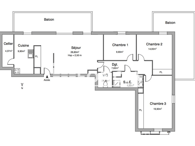 Appartement 4 pièces (101.85 m²) à louer - Floirac (33270)